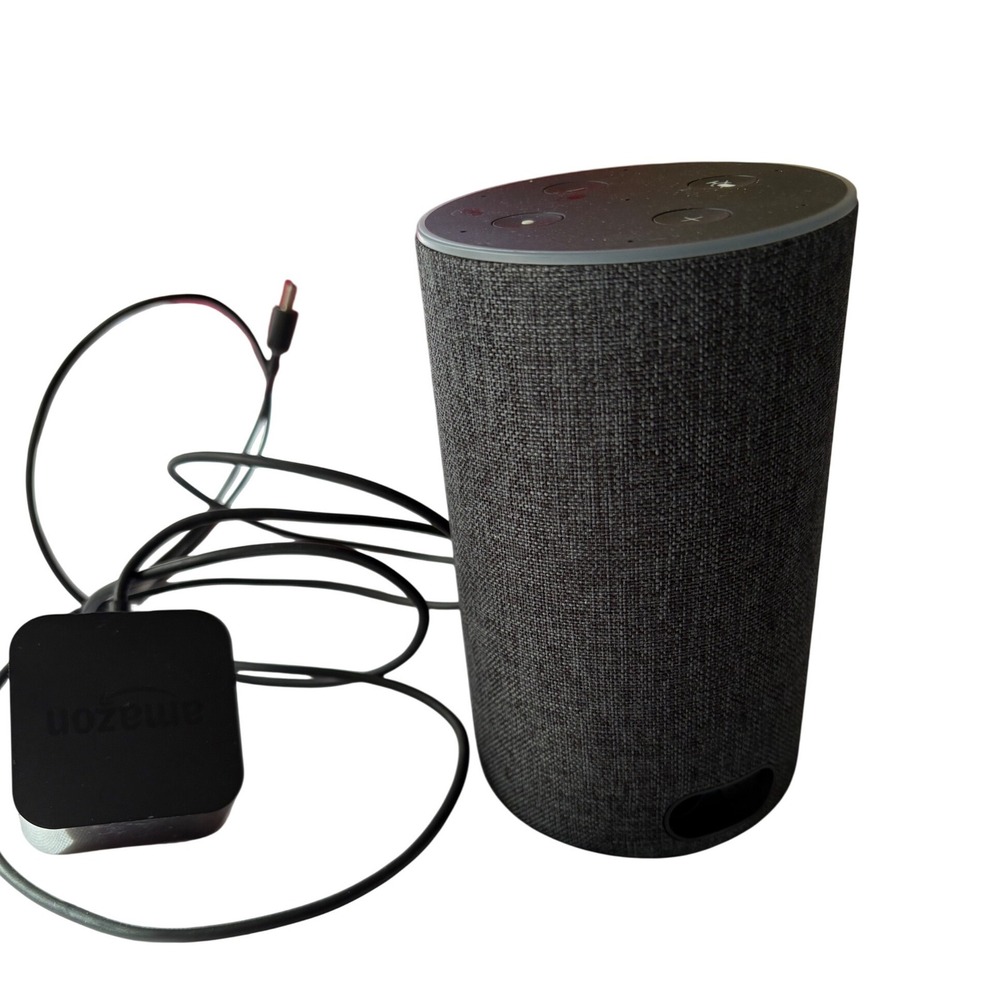 Amazon Echo 2nd Gen Alexa Smart Speaker Black Fabric Bluetooth WiFi Tested